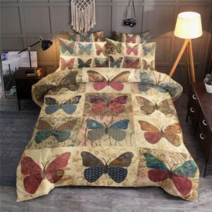 Housse De Couette Vintage Papillon Parure de lit