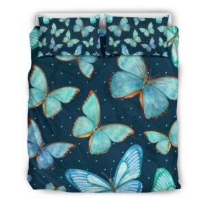 Housse De Couette Nuit Étoilée aux Papillons Parure de lit