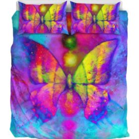 Housse De Couette Papillon Galaxie Multicolore Parure de lit
