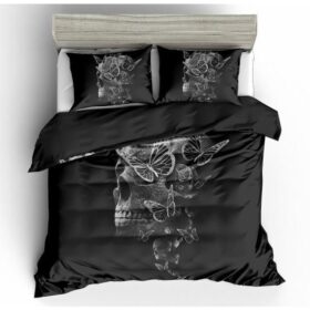 Housse De Couette Élégance Gothique Noire Parure de lit