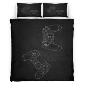 Housse De Couette Manette PlayStation Noir Blanc 06 Parure de lit Ensemble De Literie