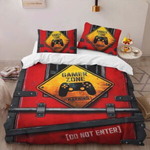 Alternative view of Housse De Couette Game Zone Warning Parure de lit Ensemble De Literie