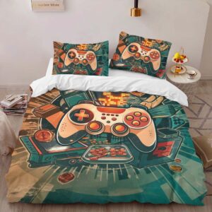 Alternative view of Housse De Couette Manette Gaming Rétro Vintage Parure de lit Ensemble De Literie