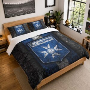 Housse De Couette AJ Auxerre Black Stone 08 Parure de lit Ensemble De Literie - AJA Ligue 1