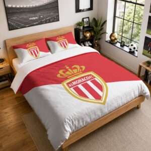 Housse De Couette AS Monaco 02 Parure de lit Ensemble De Literie - ASM Ligue 1