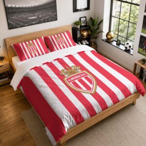 Housse De Couette AS Monaco 21 Parure de lit Ensemble De Literie - ASM Ligue 1