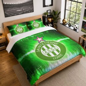 Housse De Couette AS Saint-Étienne 07 Parure de lit Ensemble De Literie – ASSE Ligue 1