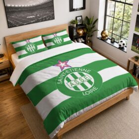 Housse De Couette AS Saint-Étienne 12 Parure de lit Ensemble De Literie – ASSE Ligue 1