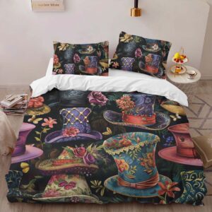 Alternative view of Housse De Couette Alice au pays des merveilles – Chapeaux du Chapelier fou 2 Parure de lit Ensemble De Literie