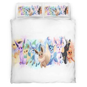Housse De Couette Toutes les évolutions d’Évoli Pokémon 1001 Parure de lit Ensemble De Literie