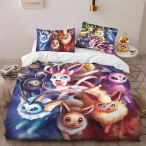Alternative view of Housse De Couette Toutes les évolutions d’Évoli Pokémon 1002 Parure de lit Ensemble De Literie