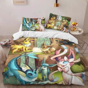 Alternative view of Housse De Couette Toutes les évolutions d’Évoli Pokémon 1007 Parure de lit Ensemble De Literie