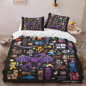 Alternative view of Housse De Couette Tous les personnages Minecraft Parure de lit Ensemble De Literie