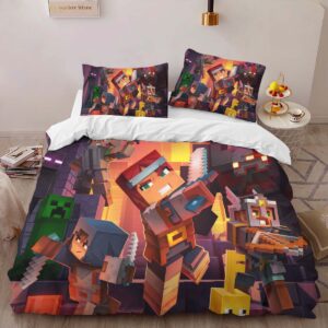 Alternative view of Housse De Couette Tous les personnages Minecraft dans le Nether Parure de lit Ensemble De Literie