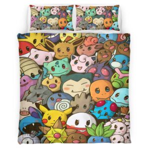 Housse De Couette Tous les Pokémon 2 Parure de lit Ensemble De Literie