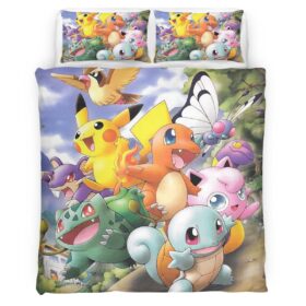Housse De Couette Tous les Pokémon joyeux Parure de lit Ensemble De Literie