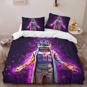 Alternative view of Housse De Couette Astro Jack Fortnite Skin violet néon Parure de lit Ensemble De Literie