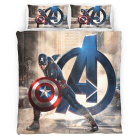 Housse De Couette Avengers : L’Ère d’Ultron – Captain America (super-héros) Parure de lit Ensemble De Literie