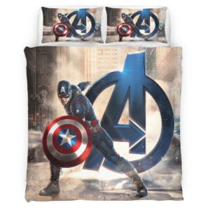 Housse De Couette Avengers : L’Ère d’Ultron – Captain America (super-héros) Parure de lit Ensemble De Literie