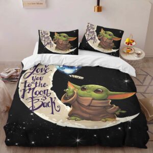 Alternative view of Housse De Couette Bébé Yoda Je t’aime jusqu’à la lune et retour Parure de lit Ensemble De Literie