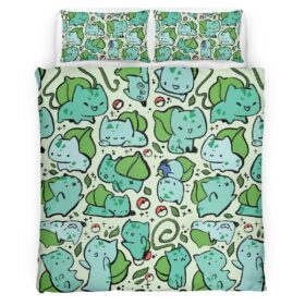 Housse De Couette Bulbizarre Pokémon Parure de lit Ensemble De Literie