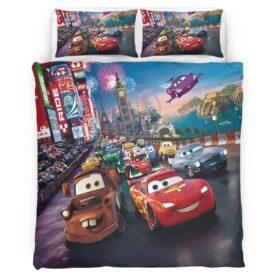 Housse De Couette Cars – Flash McQueen à Tokyo – Rue 2 Parure de lit Ensemble De Literie