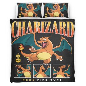 Housse De Couette Dracaufeu Pokémon 11 Parure de lit Ensemble De Literie