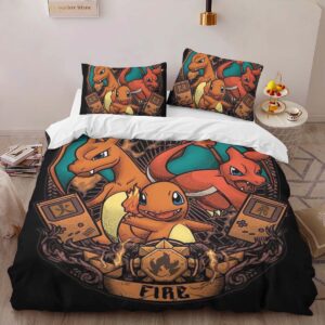 Alternative view of Housse De Couette Salamèche Reptincel Dracaufeu Feu Pokémon Parure de lit Ensemble De Literie