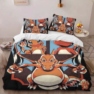 Alternative view of Housse De Couette Salamèche Reptincel Dracaufeu Feu Pokémon 2 Parure de lit Ensemble De Literie