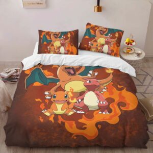 Alternative view of Housse De Couette Salamèche Reptincel Dracaufeu Feu Pokémon 3 Parure de lit Ensemble De Literie