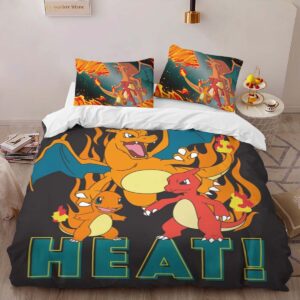 Alternative view of Housse De Couette Salamèche Reptincel Dracaufeu Feu Pokémon 5 Parure de lit Ensemble De Literie
