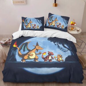 Alternative view of Housse De Couette Salamèche Reptincel Dracaufeu Pokémon 3 Parure de lit Ensemble De Literie