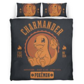 Housse De Couette Salamèche Feu Pokémon 6 Parure de lit Ensemble De Literie