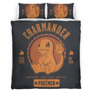 Housse De Couette Salamèche Feu Pokémon 6 Parure de lit Ensemble De Literie