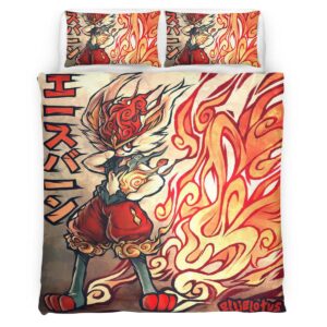 Housse De Couette Pyrobut Pokémon 6 Parure de lit Ensemble De Literie