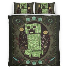 Housse De Couette Creeper Minecraft 02 Parure de lit Ensemble De Literie