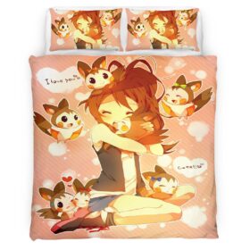 Housse De Couette Détective Pokémon Personnages du film Parure de lit Ensemble De Literie