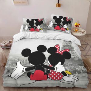 Alternative view of Housse De Couette Mickey Mouse & Minnie Mouse à Paris Parure de lit Ensemble De Literie