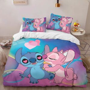 Alternative view of Housse De Couette Disney Stitch et Angel Amoureux 3 Parure de lit Ensemble De Literie