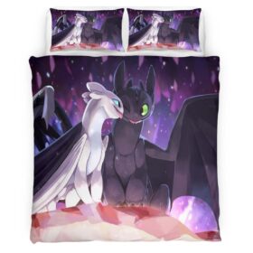 Housse De Couette Dragons – Krokmou & Furie Éclair 4 Parure de lit Ensemble De Literie