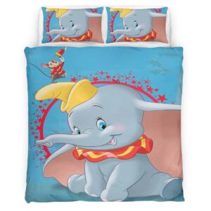 Housse De Couette Dumbo et Timothée la souris Parure de lit Ensemble De Literie