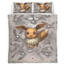 Housse De Couette Évoli Pokémon 3 Parure de lit Ensemble De Literie