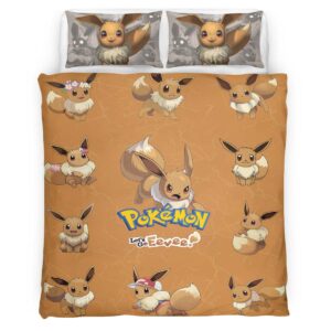 Housse De Couette Évoli Pokémon Parure de lit Ensemble De Literie