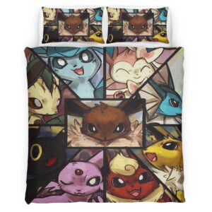 Housse De Couette Évolution Poké Ball Pokémon 4 Parure de lit Ensemble De Literie