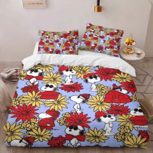 Alternative view of Housse De Couette Snoopy Floral Parure de lit Ensemble De Literie