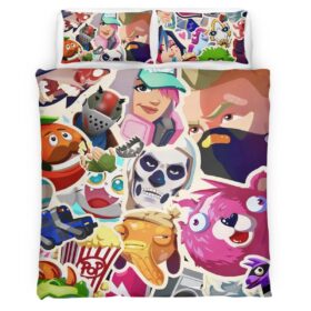 Housse De Couette Fortnite Icône Tous les skins Parure de lit Ensemble De Literie