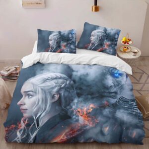 Alternative view of Housse De Couette Game of Thrones Daenerys Targaryen et Marcheur Blanc 35 Parure de lit Ensemble De Literie