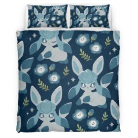 Housse De Couette Givrali Pokémon parmi les fleurs bleues Parure de lit Ensemble De Literie
