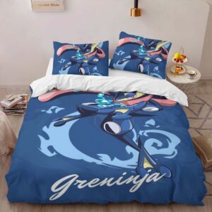 Alternative view of Housse De Couette Greninja Pokémon 3 Parure de lit Ensemble De Literie