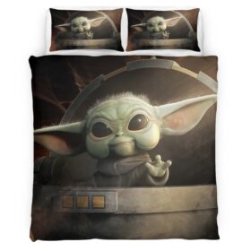 Housse De Couette Grogu Star Wars Baby Yoda Le Mandalorien Parure de lit Ensemble De Literie